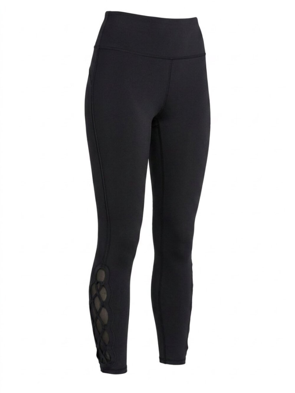 Lululemon Tied To It 7/8 Tight Leggings 6 Black Mesh W5ARIS - Picture 2 of 13